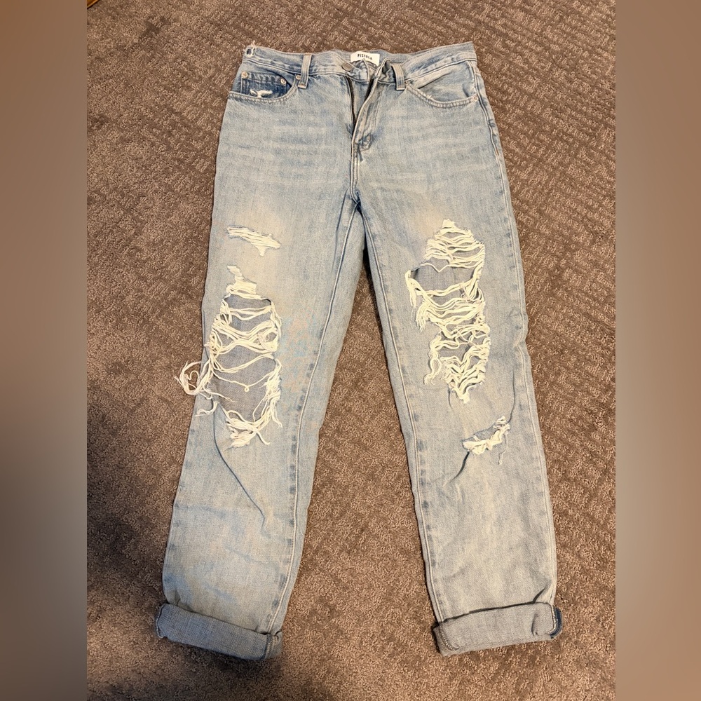 Pistola Light Blue Distressed Boyfriend Jeans